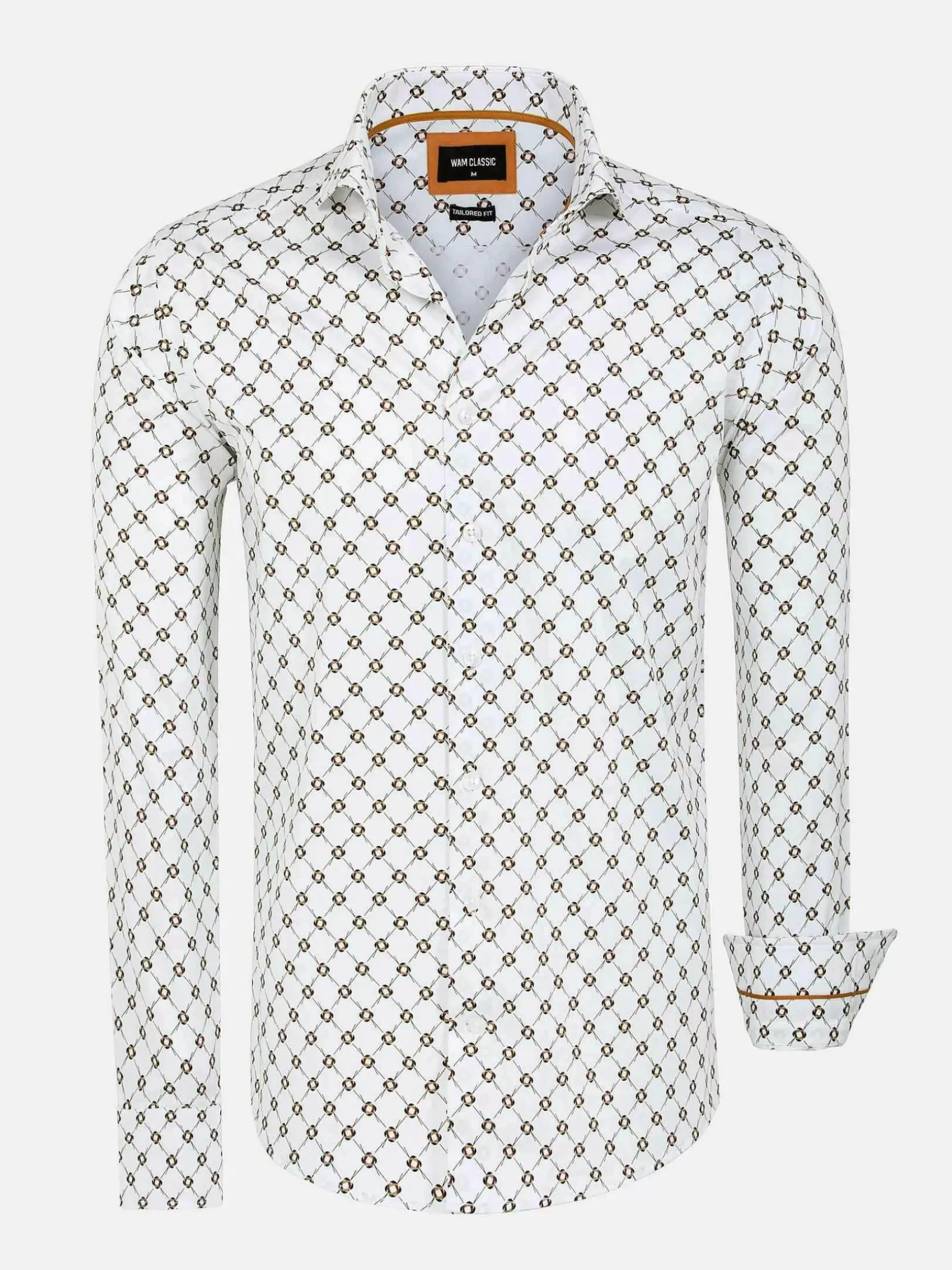 Alicante White Floral Print Overhemd Lange Mouw