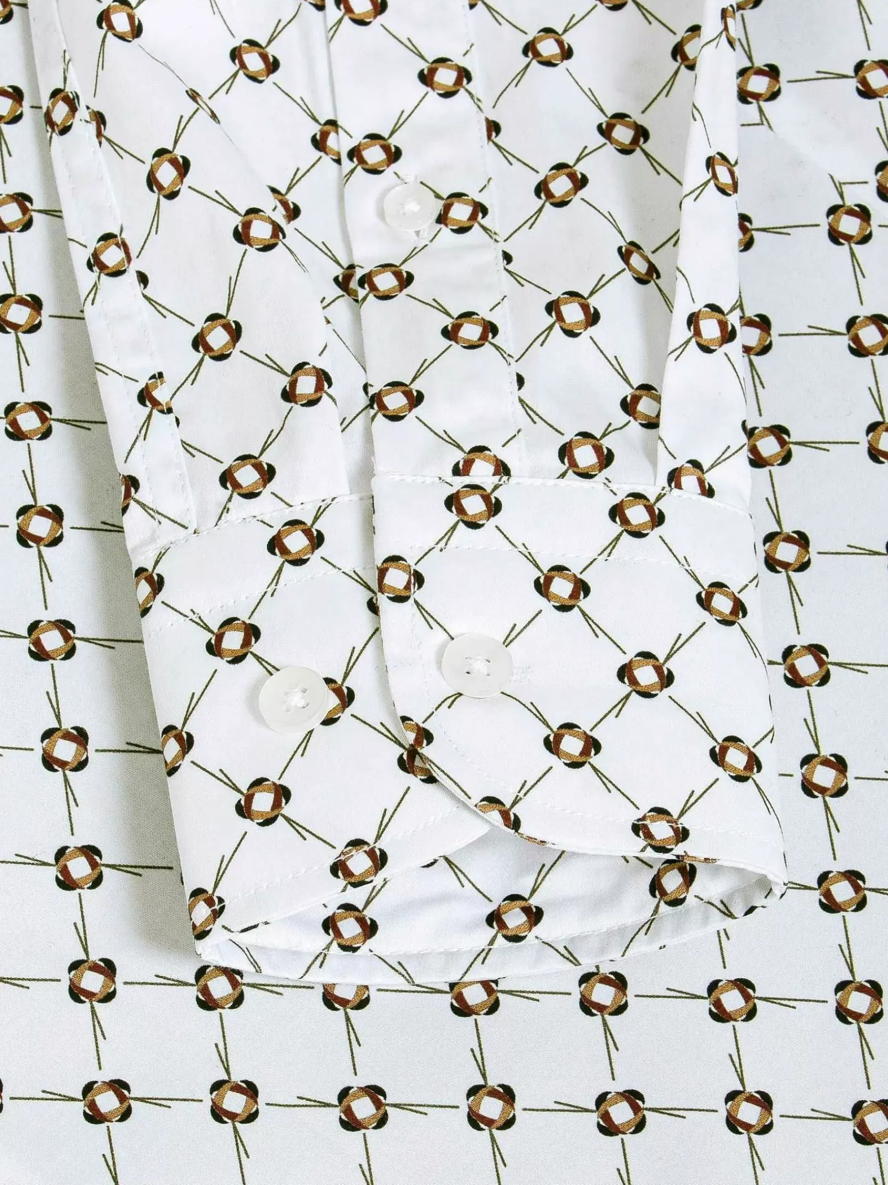 Alicante White Floral Print Overhemd Lange Mouw