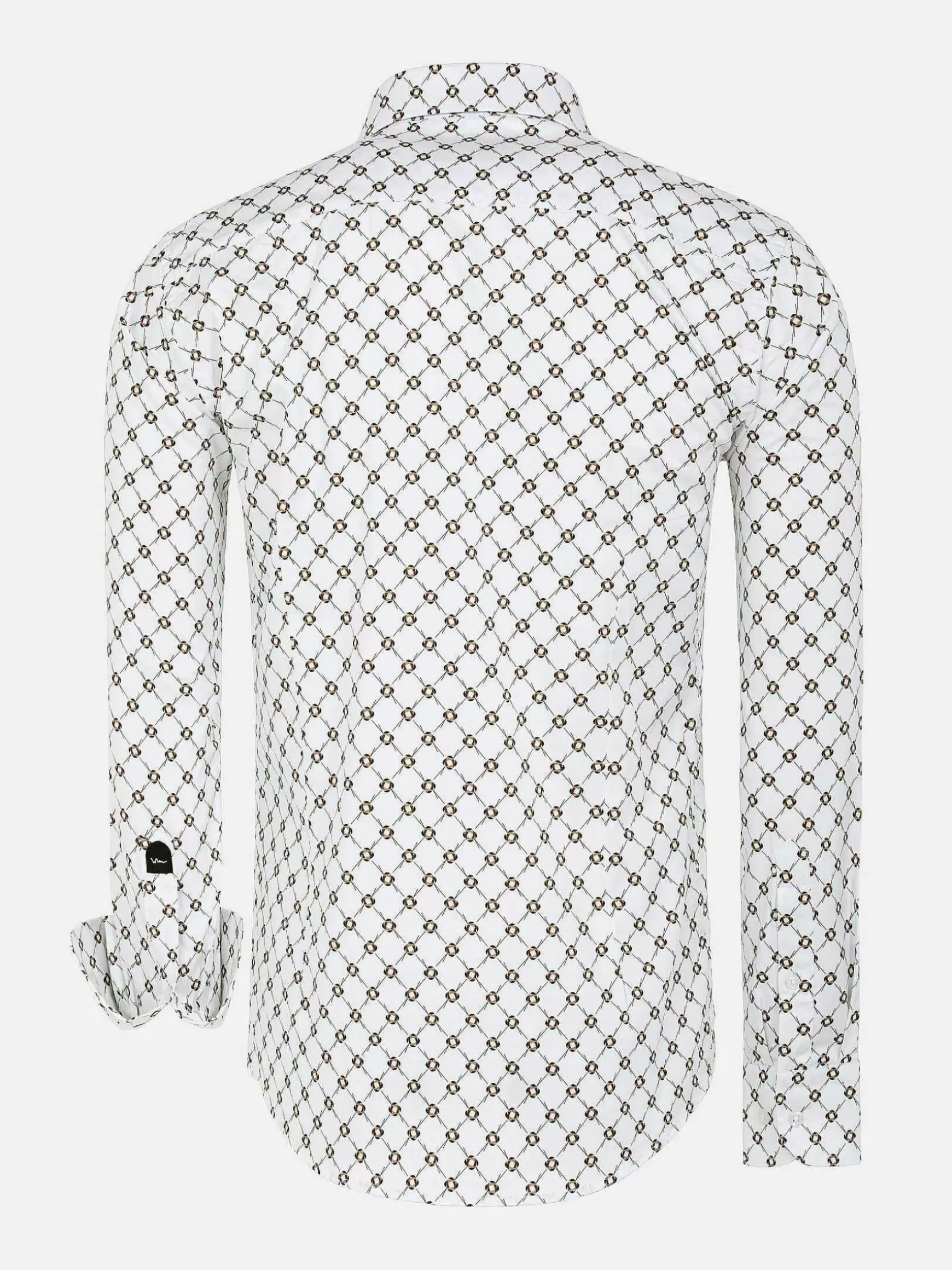 Alicante White Floral Print Overhemd Lange Mouw