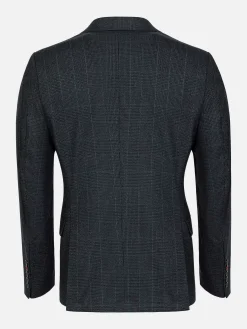 Amalfi Glen Check Wide Lapel Navy Suit Colbert