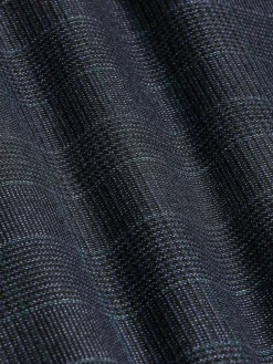 Amalfi Glen Check Wide Lapel Navy Suit Colbert