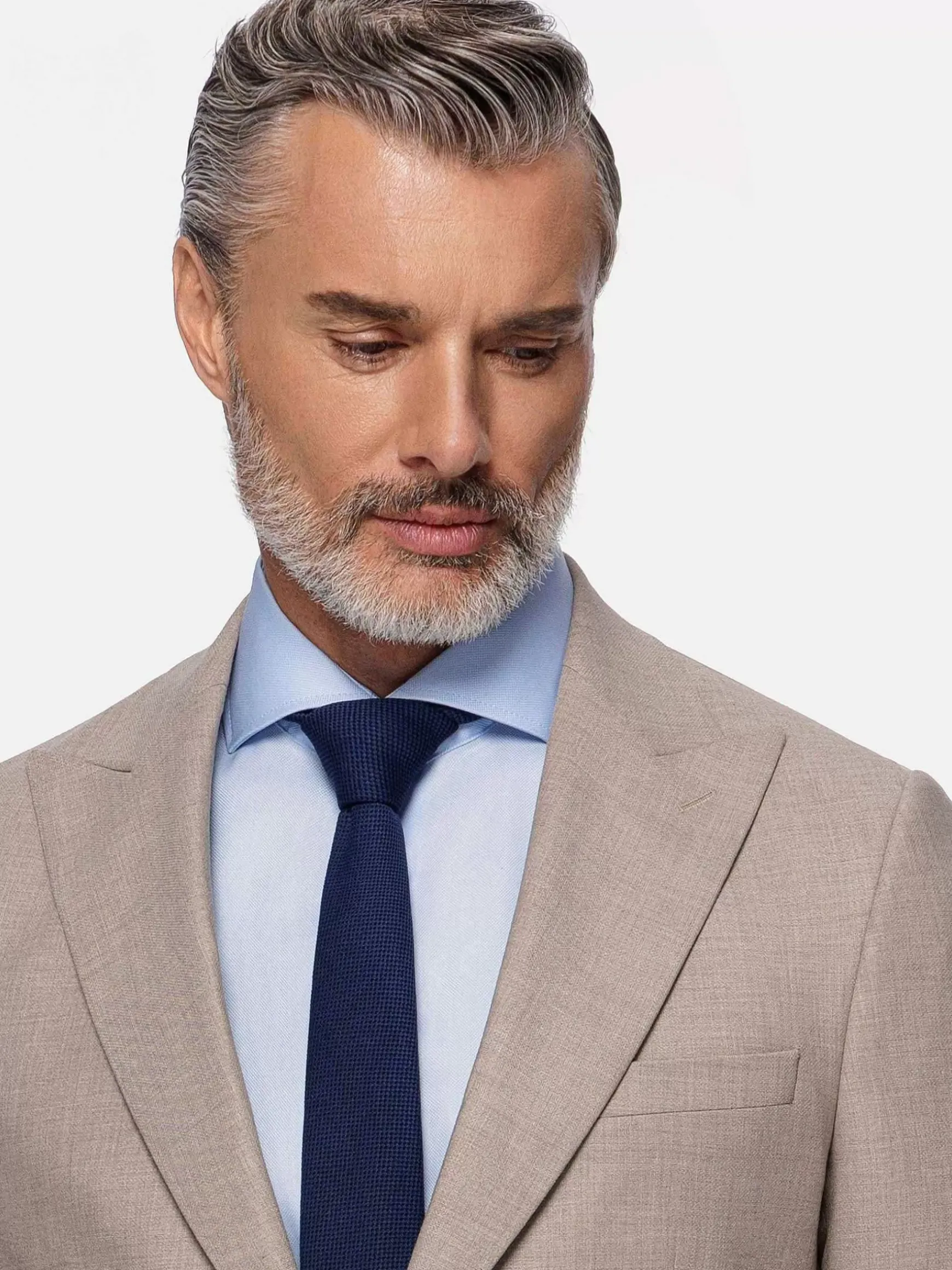 Araya Peak Lapel Single Breast Beige Suit Blazer