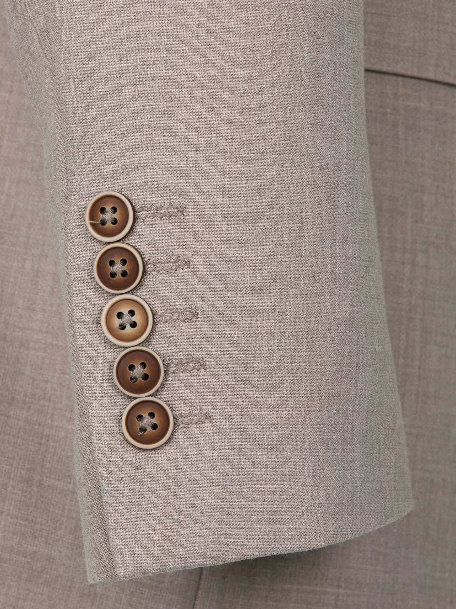 Araya Peak Lapel Single Breast Beige Suit Blazer