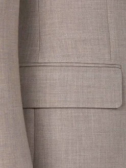 Araya Peak Lapel Single Breast Beige Suit Blazer