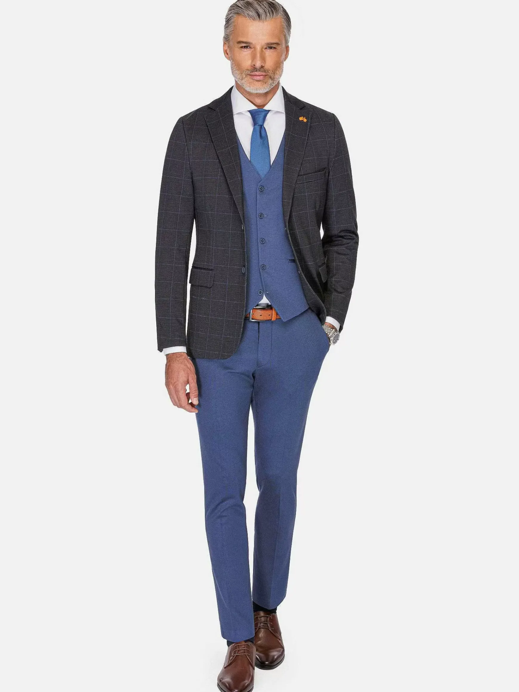 Archer Slim Fit Plain Indigo Navy Pantalon