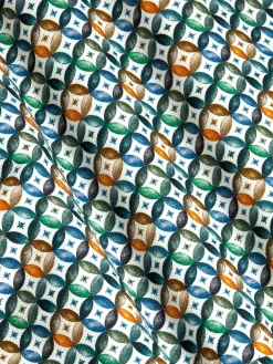 Asher Tailored Fit White Green Overhemd