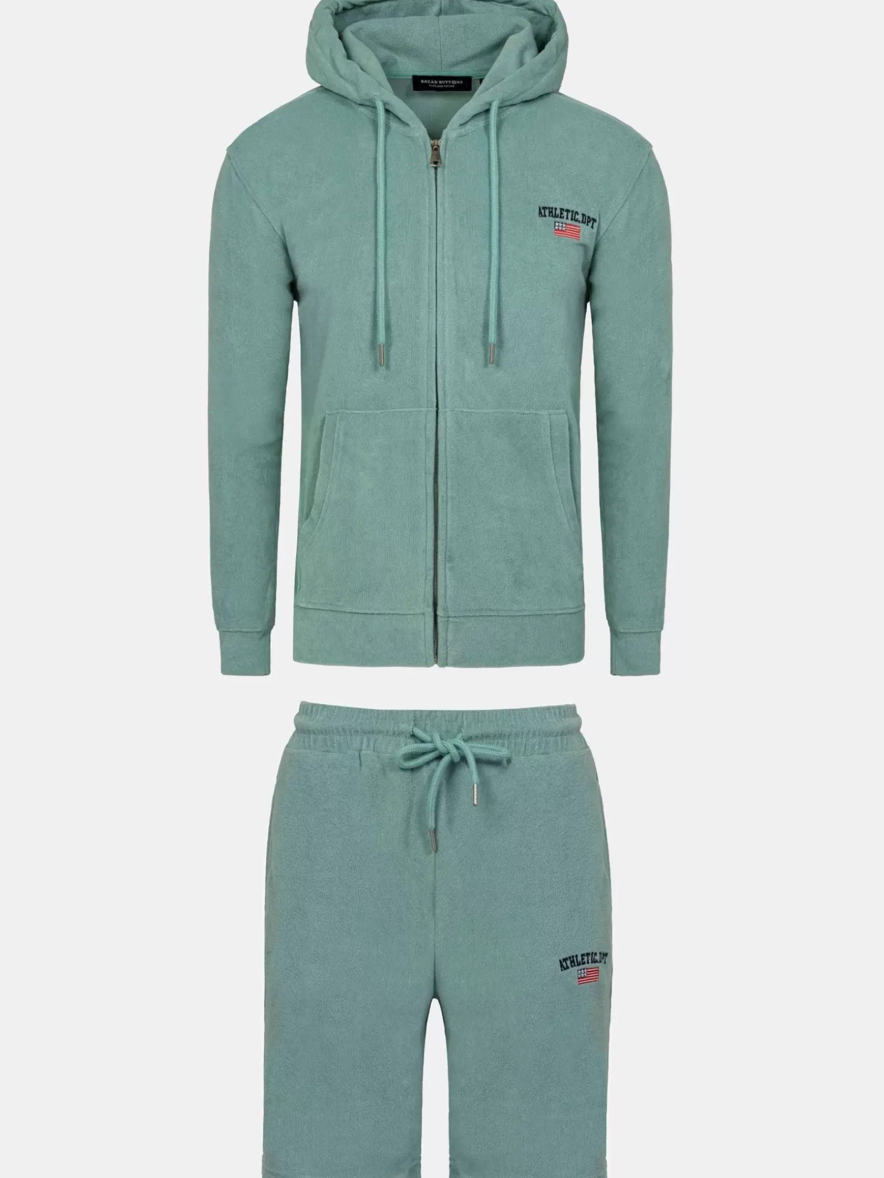 Avery Full Zipped Blue Hoodie Shorts Set