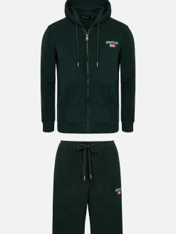 Avery Full Zipped Green Hoodie Shorts Set