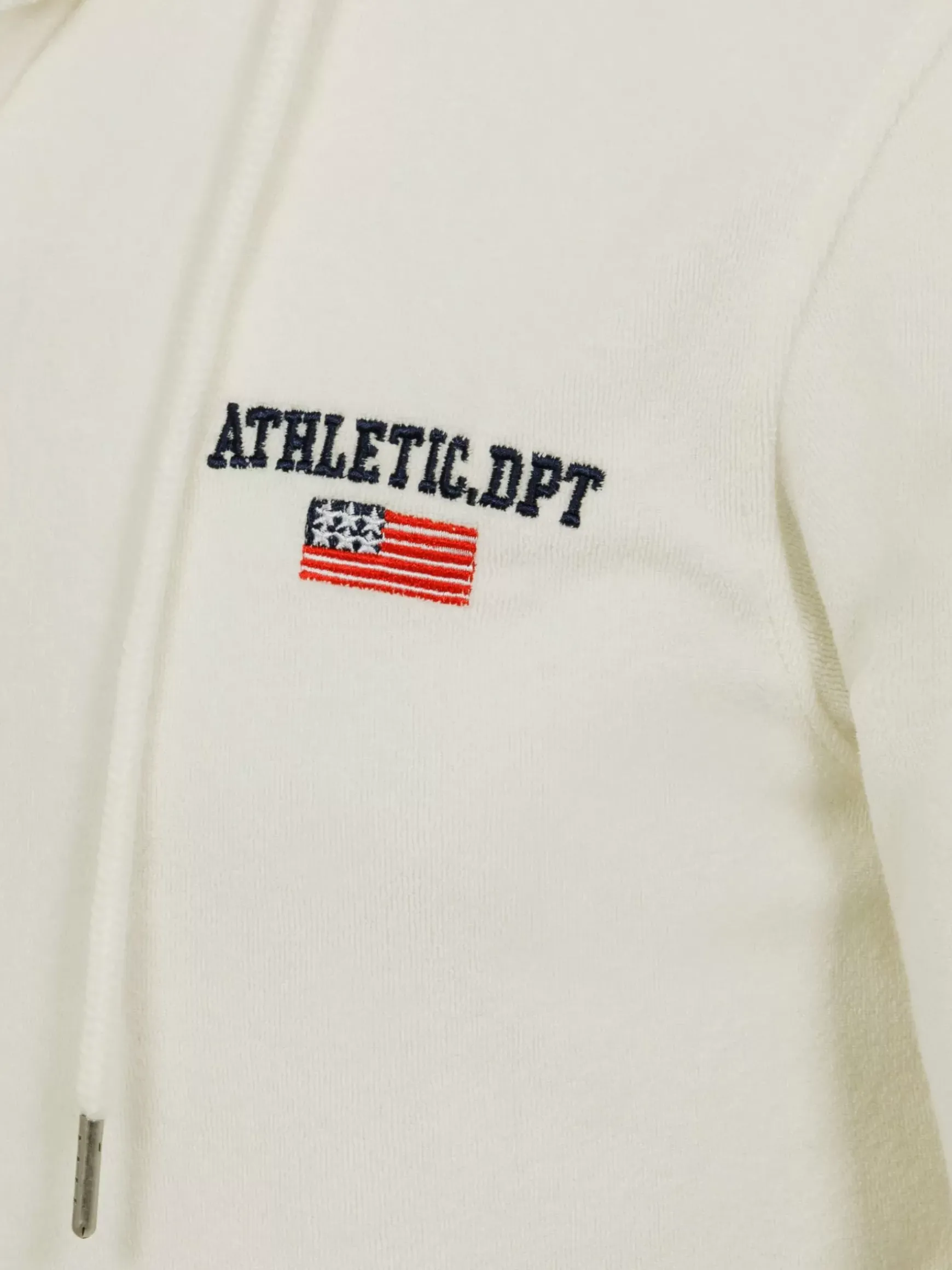 Avery Full Zipped White Hoodie Shorts Set