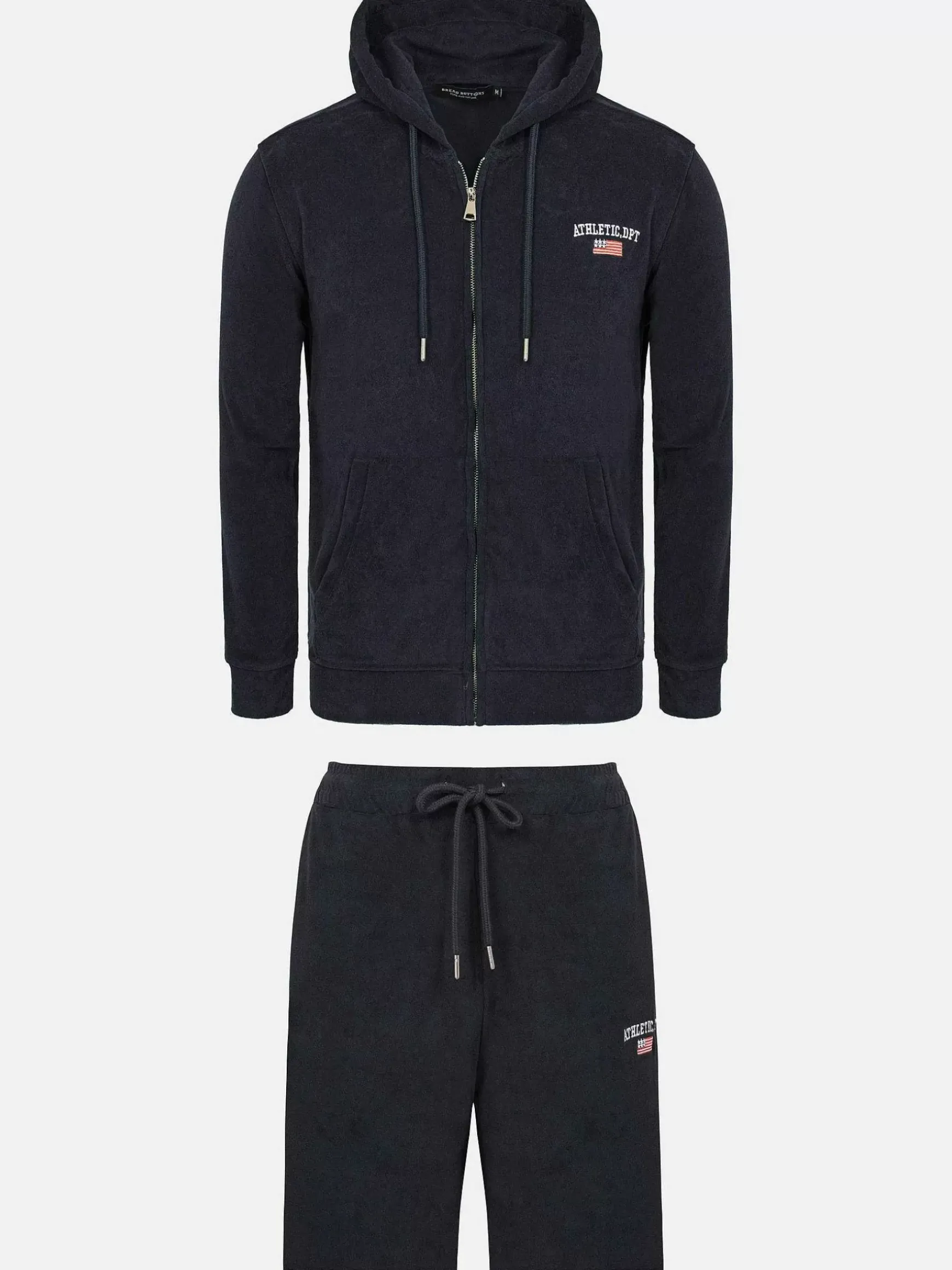 Avery Stretched Navy Hoodie Shorts Set