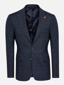 Branco Micro Patterned Navy Blazer