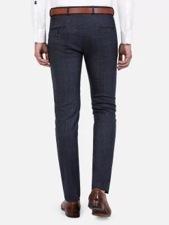 Branco Micro Patterned Navy Pants