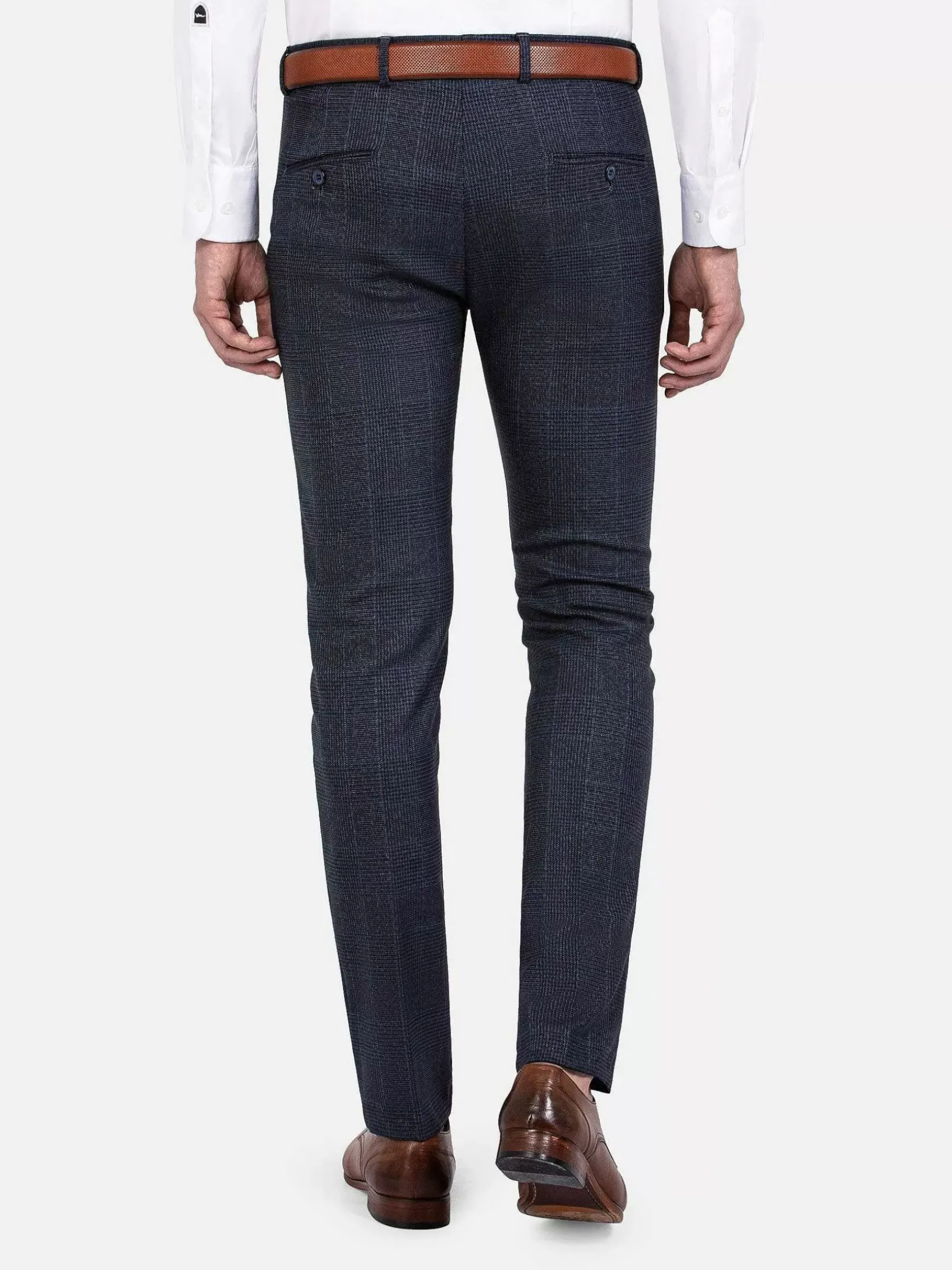 Branco Micro Patterned Navy Pants