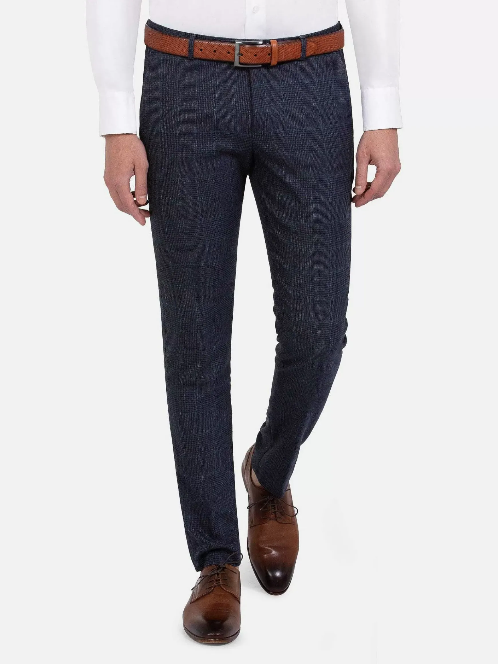 Branco Micro Patterned Navy Pants