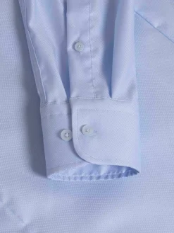 Burgos Solid Blue Overhemd Longe Mouw