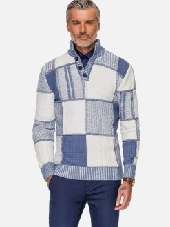 Cambridge Pattern Blue White Truien