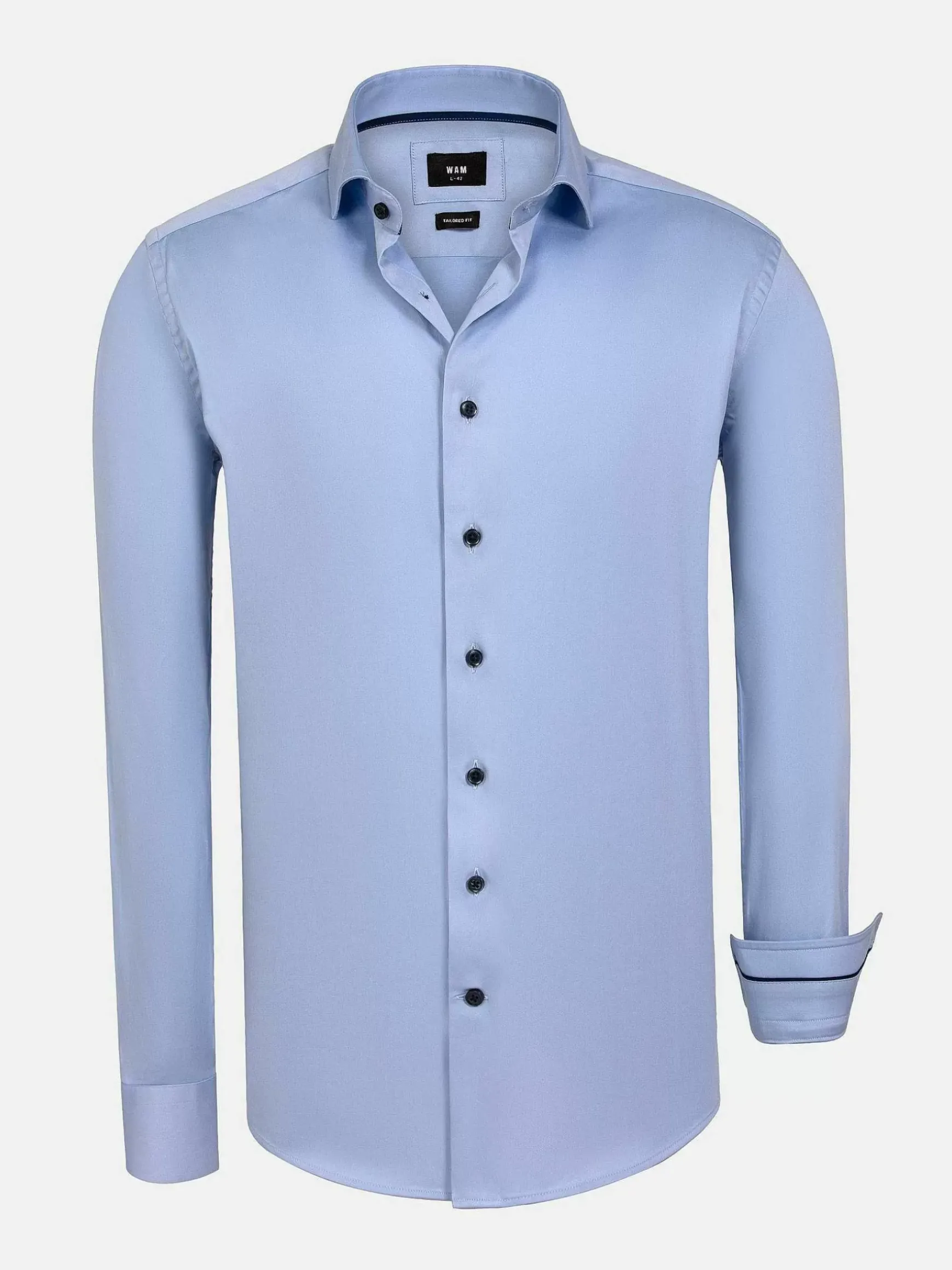 Catalina Blue Solid Overhemd Lange Mouw