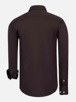 Catalina Brown Solid Overhemd Lange Mouw