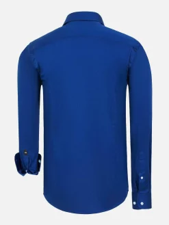 Catalina Light Navy Solid Overhemd Lange Mouw