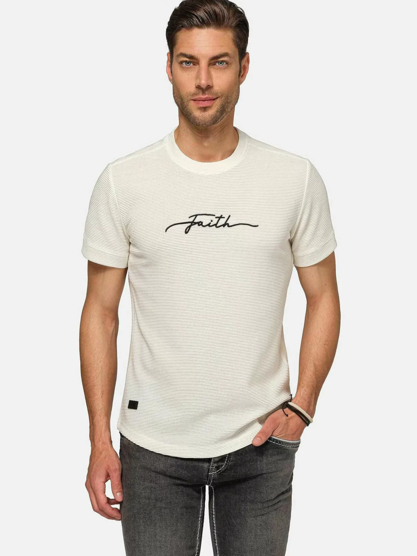 Dambas Signature Crew Neck T-Shirt Off White