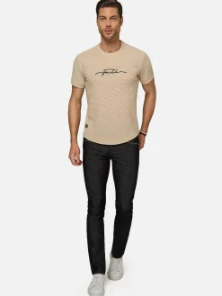Dambas Signature Crew Neck T-Shirt Beige