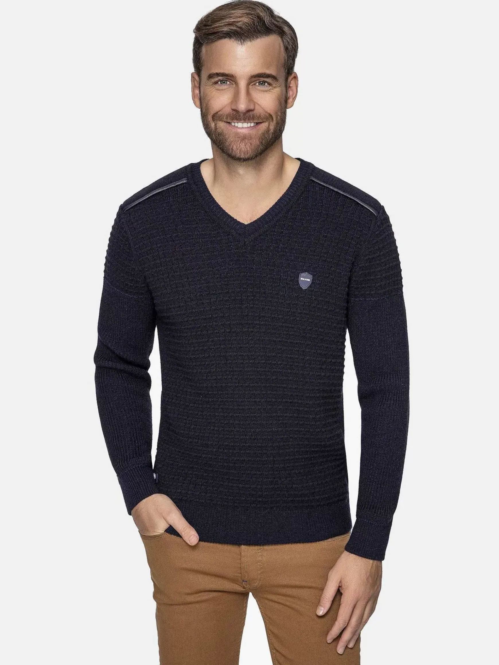 Dover Slim Fit V-Neck Navy Truien