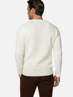 Dover Slim Fit V-Neck Off-White Truien