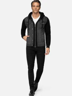 Echten Slim Fit Hoodie Black Vesten