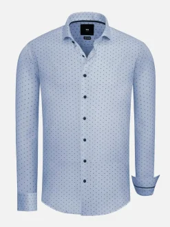 Emiliano Slim Fit Blue Overhemd Lange Mouw