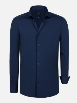 Everest Stretched Navy Overhemd Lange Mouw