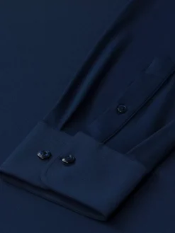 Everest Stretched Navy Overhemd Lange Mouw