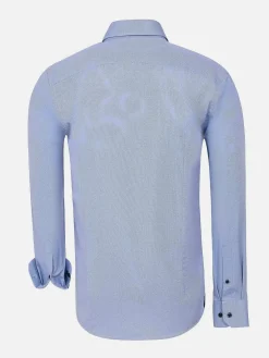 Flers Double Collar Blue Overhemd Lange Mouw