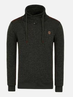 Galahad Mock Neck Khaki Sweater