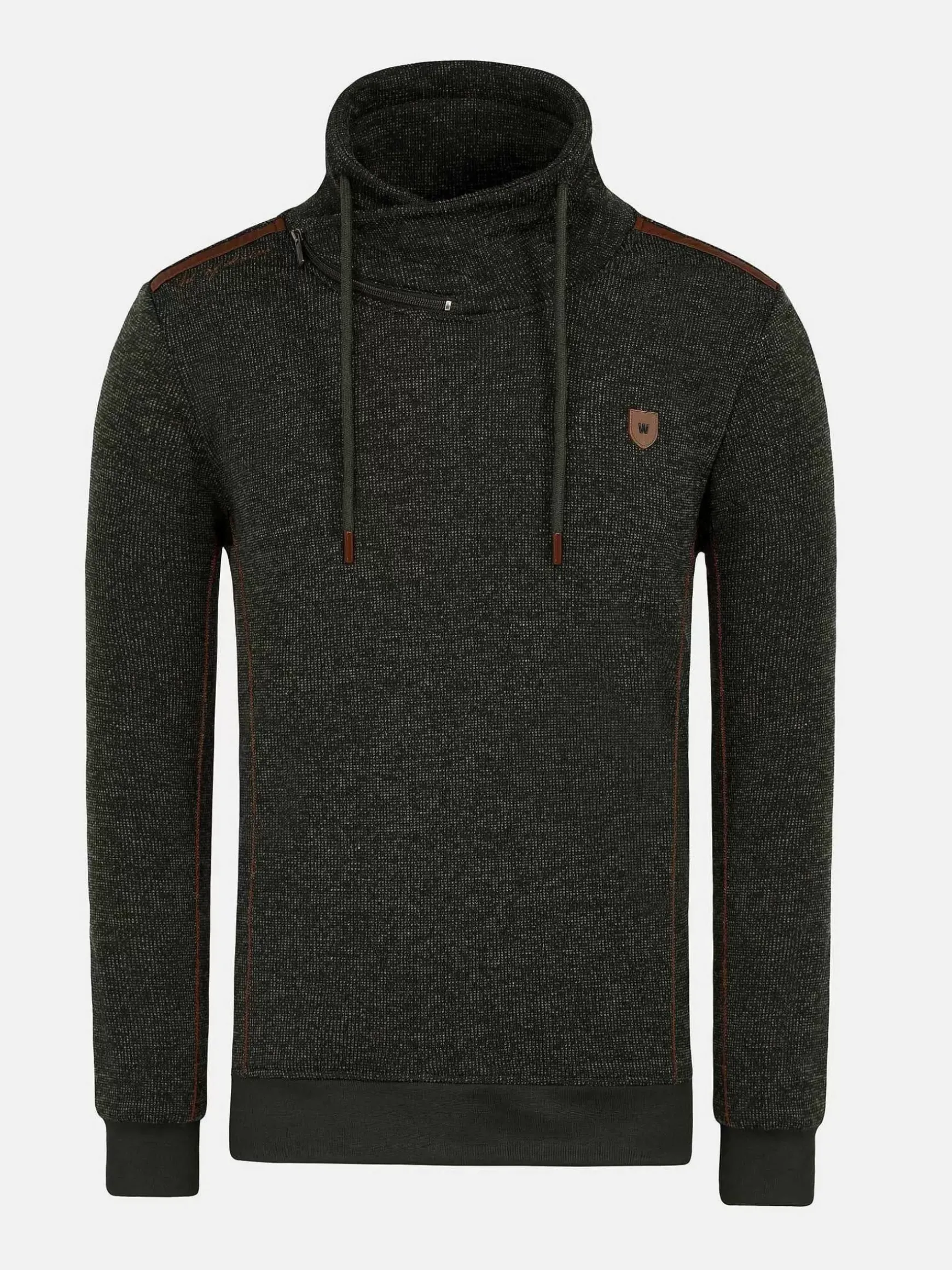 Galahad Mock Neck Khaki Sweater