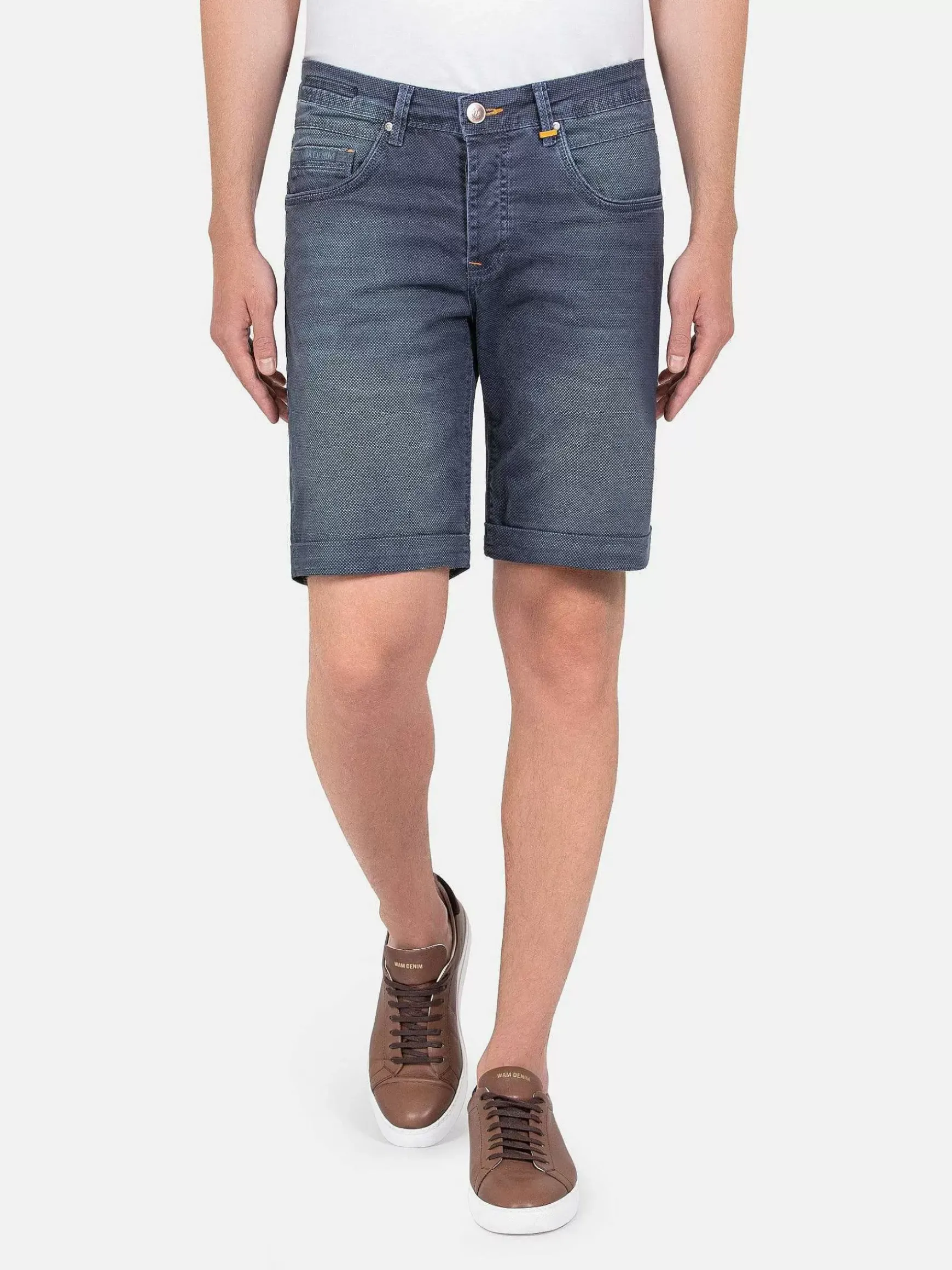 Gary Navy Denim Regular Fit Korte Broek