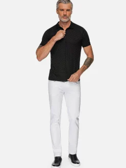 Gonzsles Black Zipper Polo