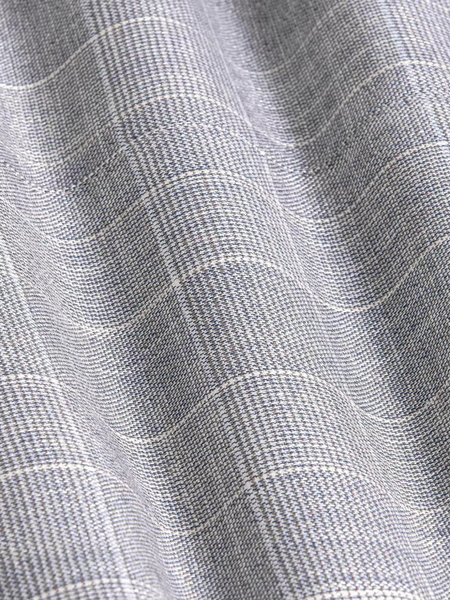 Ground Checkered Slim Fit Grey Pantalon