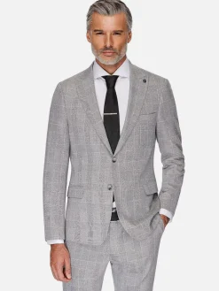 Ground Checkered Slim Fit Grey Colbert