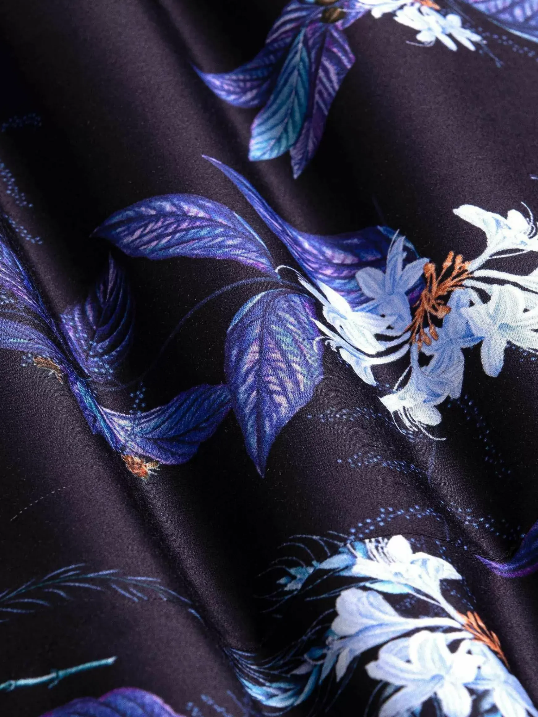 Havana Navy Floral Print Overhemd Lange Mouw