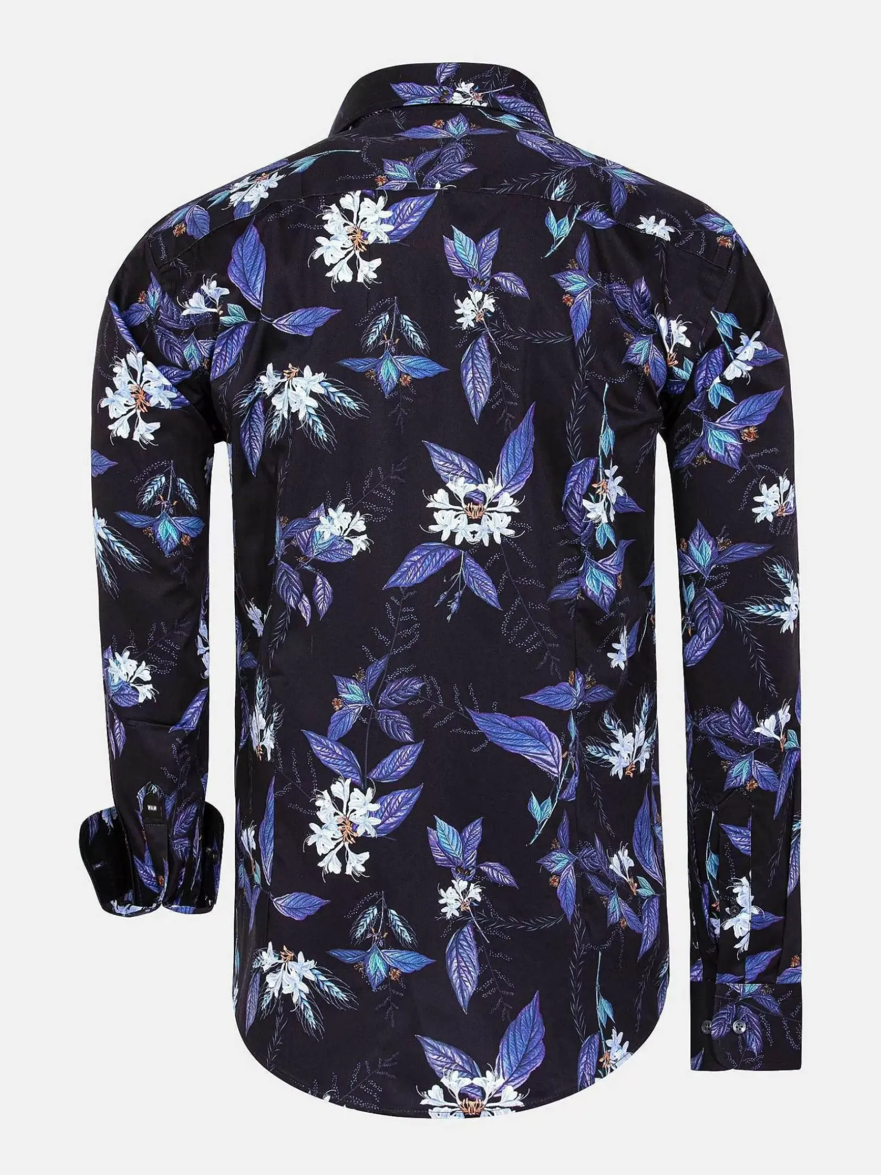 Havana Navy Floral Print Overhemd Lange Mouw