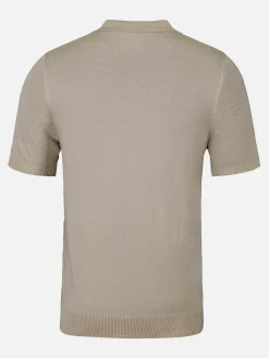 Henry Pique Knit Light Beige Polo