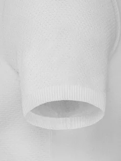 Henry Pique Knit White Polo