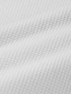 Henry Pique Knit White Polo