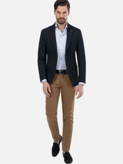 Italy Stretch Poly Light Indigo Colbert