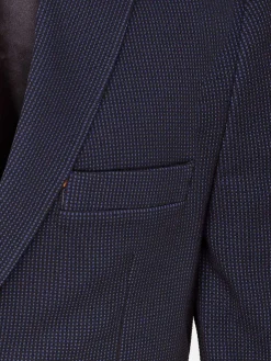 Italy Stretch Poly Light Indigo Colbert