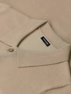 James Full Button-Down Beige Polo