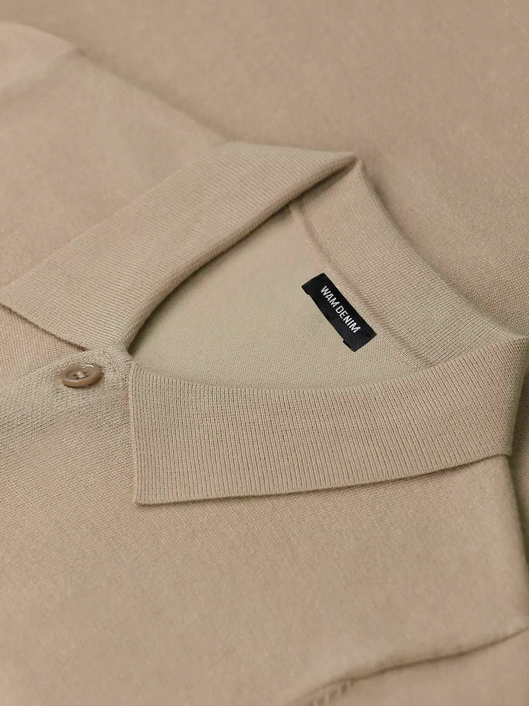 James Full Button-Down Beige Polo