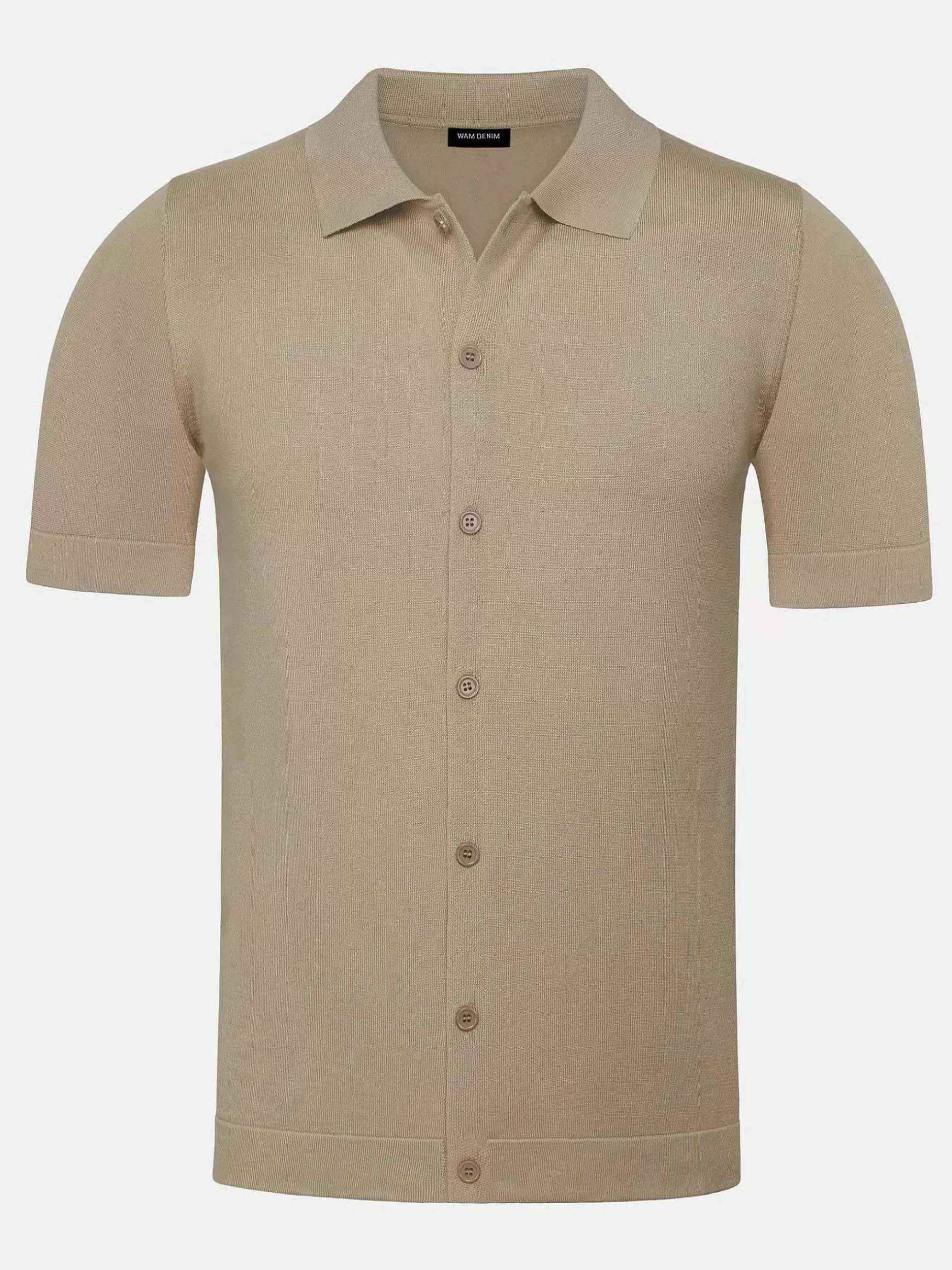 James Full Button-Down Beige Polo