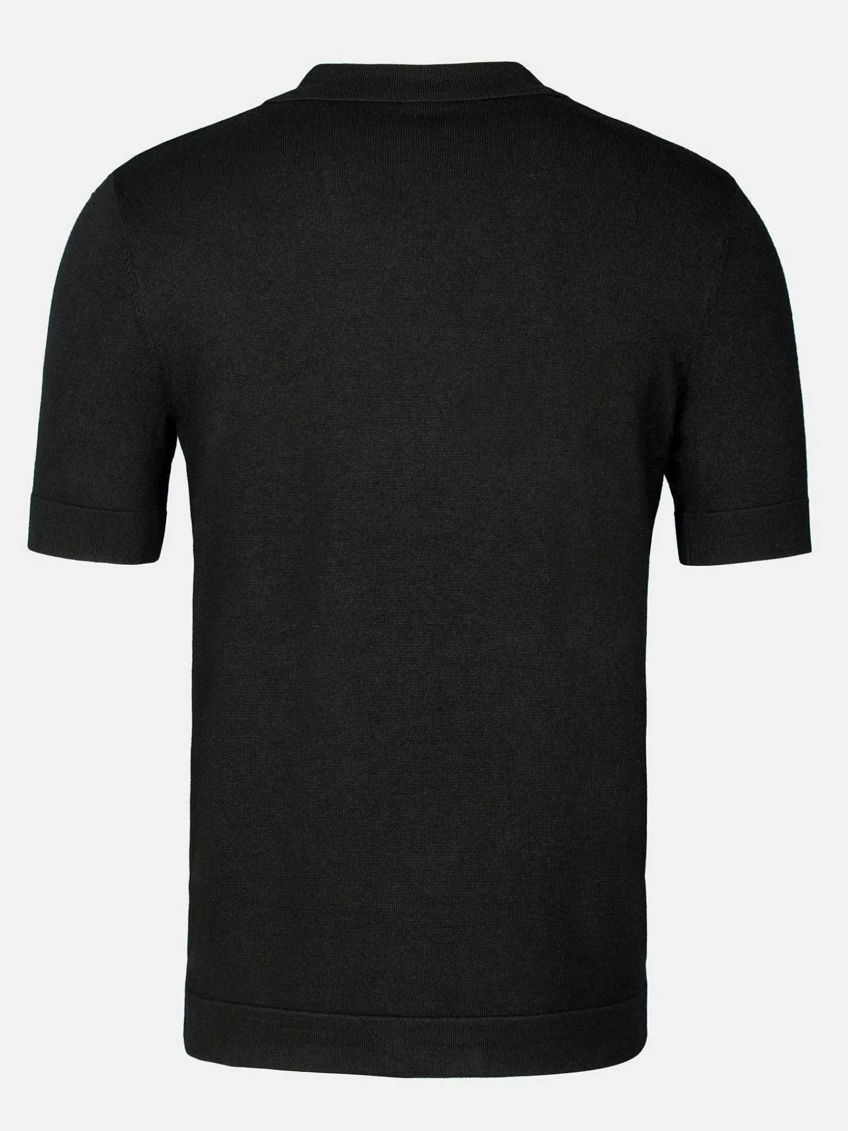 James Full Button-Down Black Polo