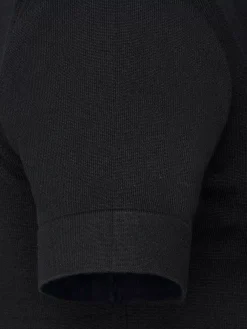 James Full Button-Down Black Polo